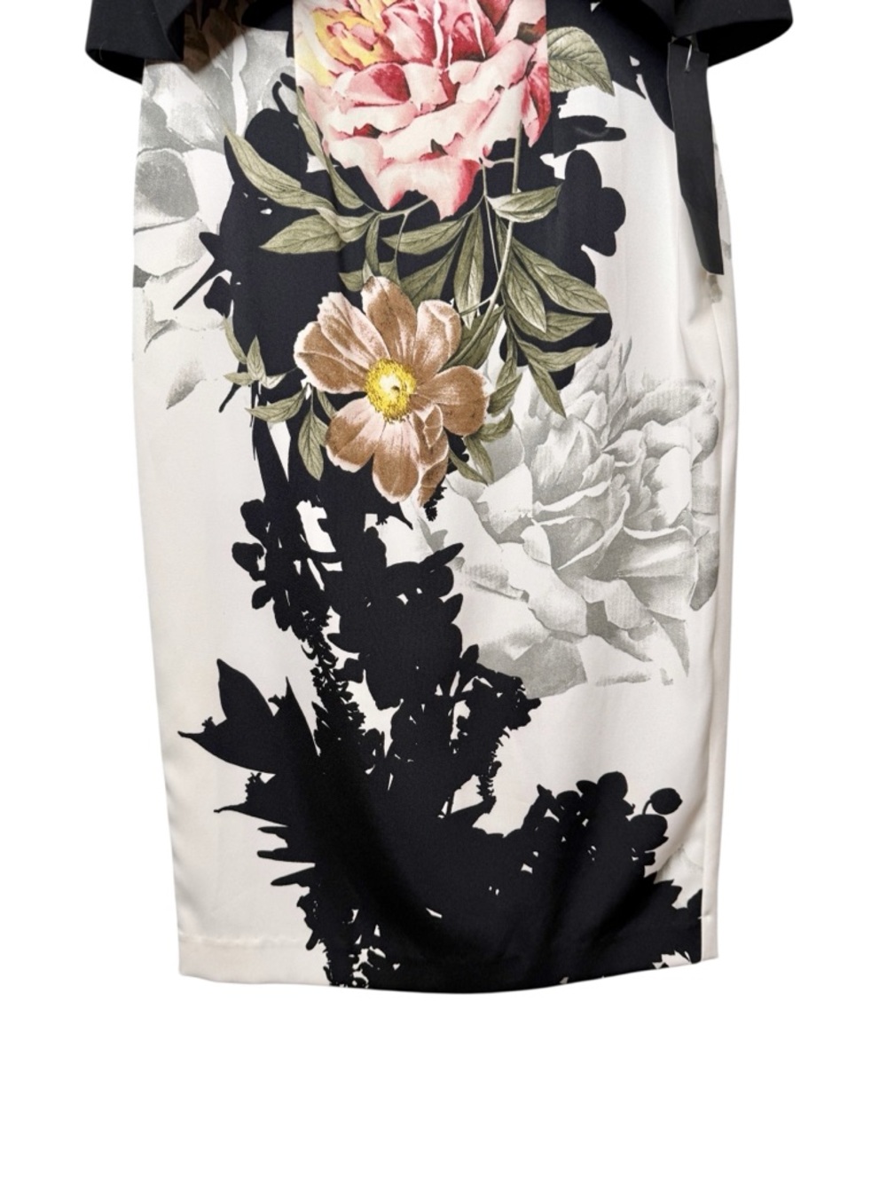 Black Halo Floral Corset Sheath Cocktail Dress Bolero Overlay Midi Women’s Sz 0 - Picture 8 of 15